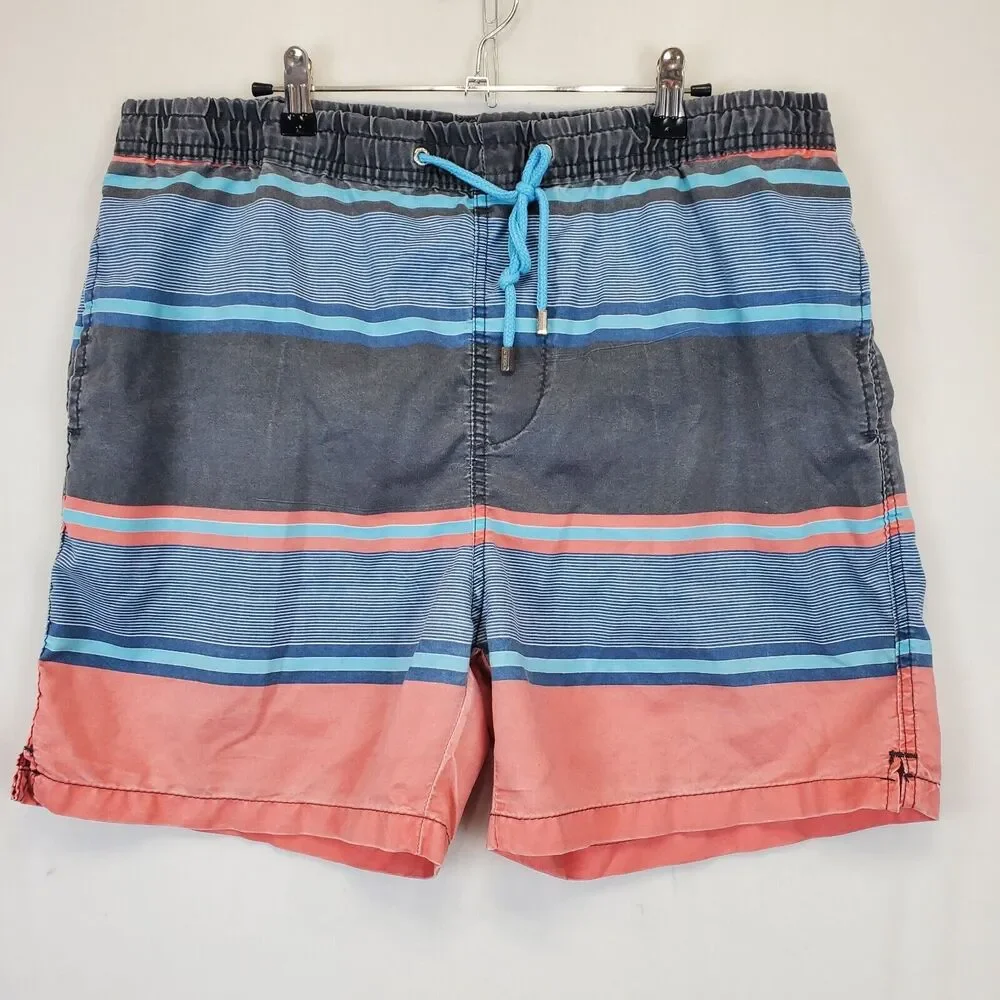 Ingear Swim Trunks Men XL 40 / 42 Drawstring Mesh Lining Beach Shorts Blue